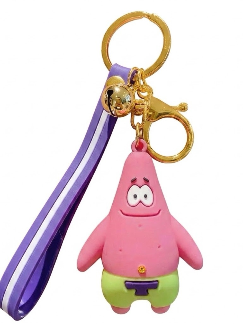 Paramount SpongeBob Patrick Star Silicone Keychain Bag Charm with Bell